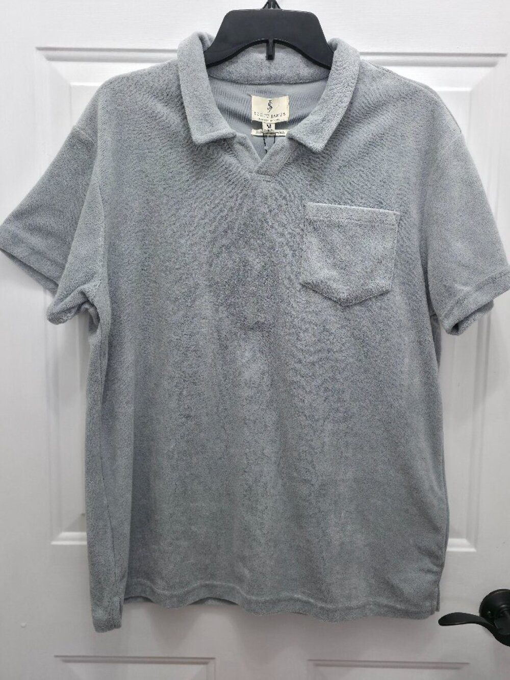 NWT Scott James England Men's Terry Cloth Polo Shirt Size M